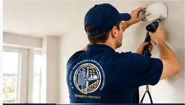 Construction specialist completing property maintenance